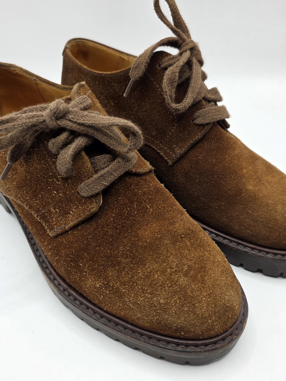Vintage Polo Country Ralph Lauren Womens Derby Shoes Suede Loafers Chunky Sole